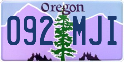 OR license plate 092MJI
