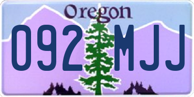 OR license plate 092MJJ