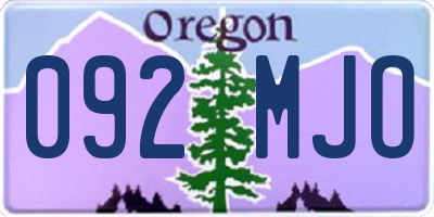 OR license plate 092MJO