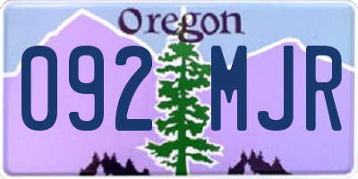 OR license plate 092MJR