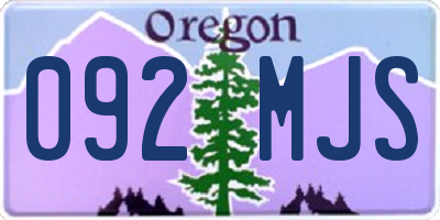 OR license plate 092MJS