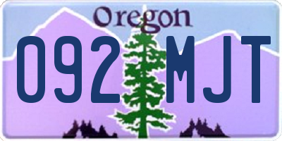 OR license plate 092MJT