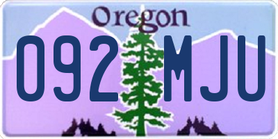 OR license plate 092MJU