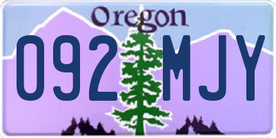 OR license plate 092MJY