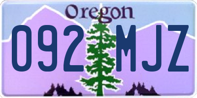 OR license plate 092MJZ