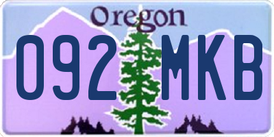 OR license plate 092MKB