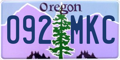 OR license plate 092MKC
