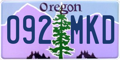 OR license plate 092MKD