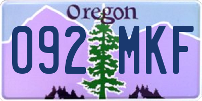 OR license plate 092MKF