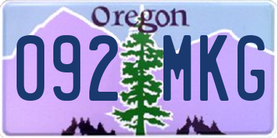 OR license plate 092MKG