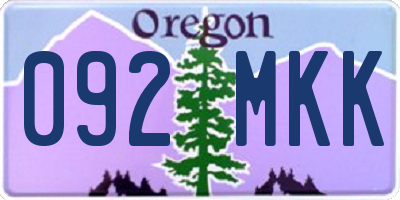 OR license plate 092MKK