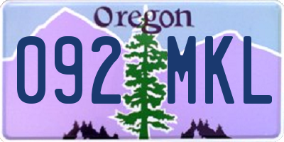 OR license plate 092MKL
