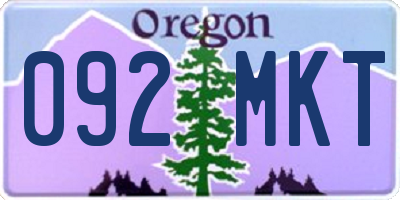 OR license plate 092MKT