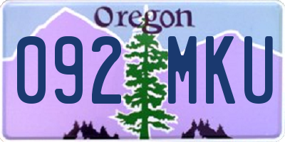 OR license plate 092MKU