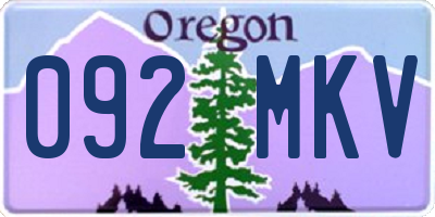 OR license plate 092MKV