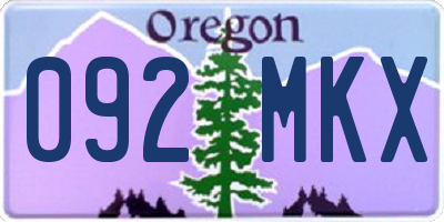OR license plate 092MKX