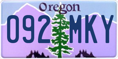 OR license plate 092MKY