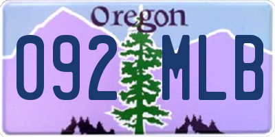 OR license plate 092MLB