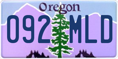 OR license plate 092MLD
