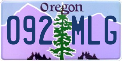 OR license plate 092MLG