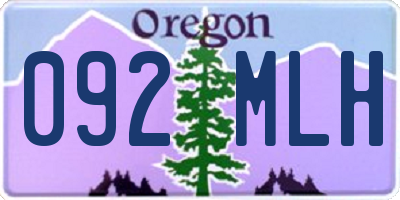 OR license plate 092MLH