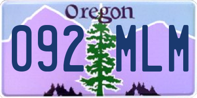 OR license plate 092MLM