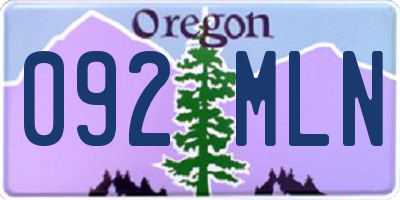 OR license plate 092MLN