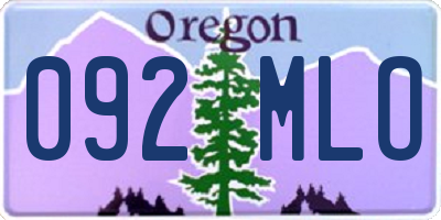 OR license plate 092MLO