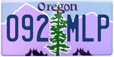 OR license plate 092MLP
