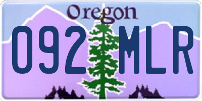 OR license plate 092MLR