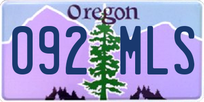 OR license plate 092MLS