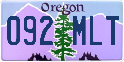 OR license plate 092MLT