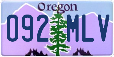 OR license plate 092MLV