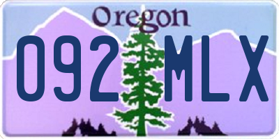 OR license plate 092MLX