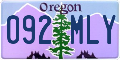 OR license plate 092MLY