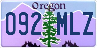 OR license plate 092MLZ