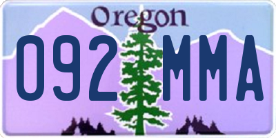 OR license plate 092MMA