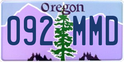 OR license plate 092MMD