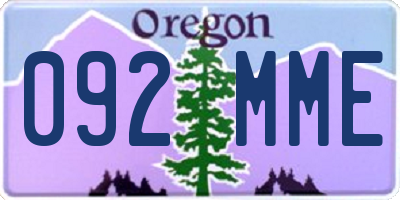 OR license plate 092MME