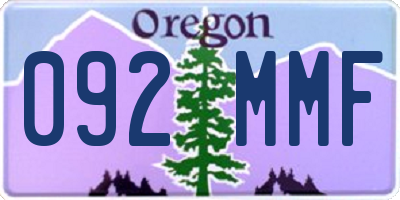 OR license plate 092MMF