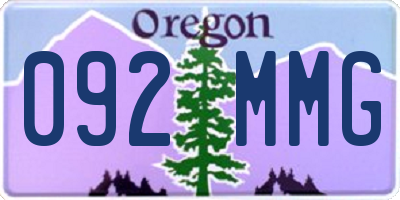 OR license plate 092MMG