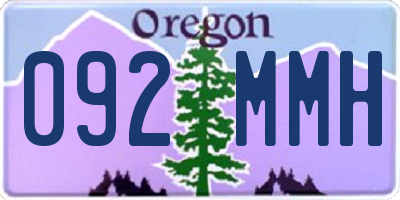 OR license plate 092MMH