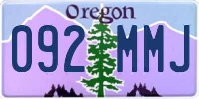 OR license plate 092MMJ