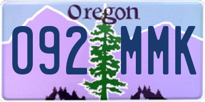 OR license plate 092MMK