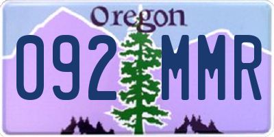 OR license plate 092MMR