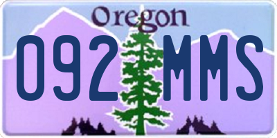 OR license plate 092MMS