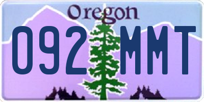 OR license plate 092MMT