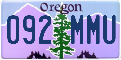 OR license plate 092MMU