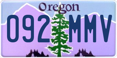OR license plate 092MMV
