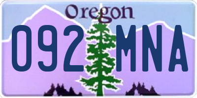 OR license plate 092MNA
